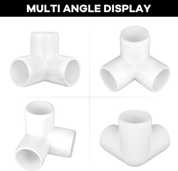 12-Pack 3 Way PVC Fittings 1 Inch, Furniture Grade PVC Pipe Elbow Connector - Image 6