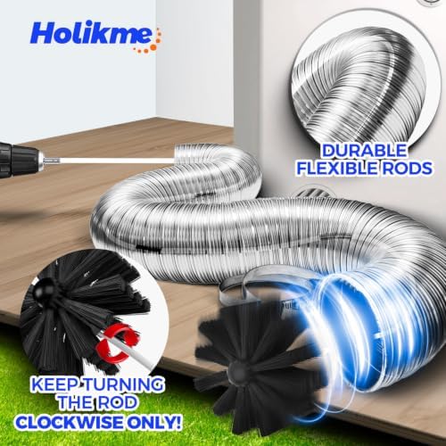 Holikme Dryer Vent Cleaner Kit - 15Ft Flexible Lint Brush - Image 2