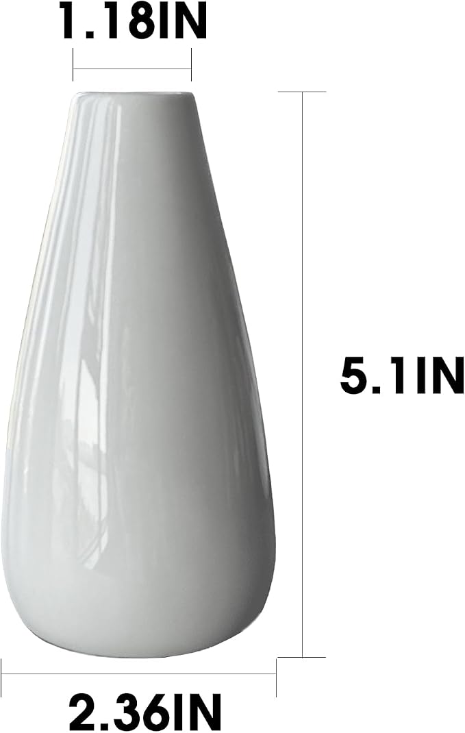 Modern White Ceramic Vase Set of 16 - Image 6