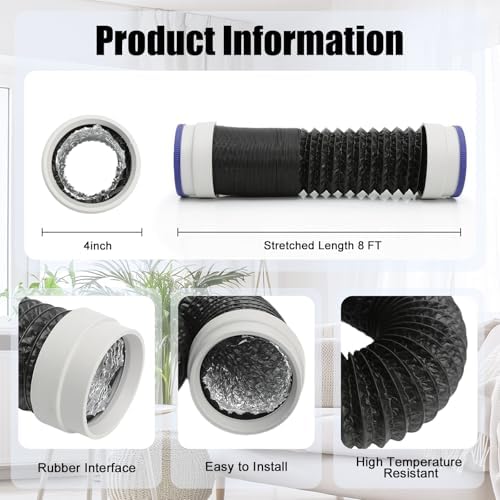 Heavy Duty 4inch Flexible Dryer Vent Exhaust Duct Hose 8 Ft - Image 4