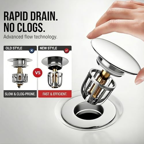 Bathroom Sink Drain Kit with Clear Bottle Trap and Flexible Water Seal Pipe - Image 7