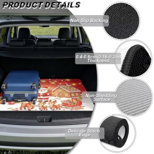 Red Christmas Sleigh Heavy Duty Trunk Mat 29"x39" - Image 6