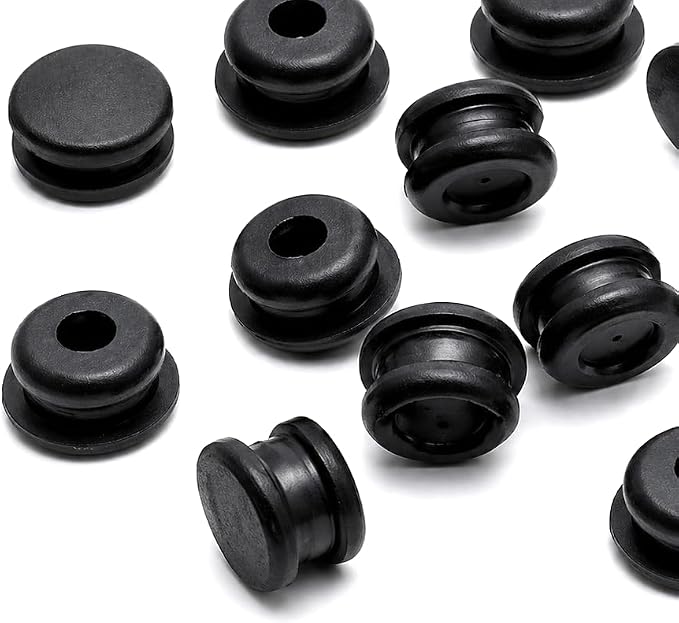 1/4" Silicone Rubber Panel Plug Solid Grommet Knockout Hole Cover Fits 1/16" to by Unknown