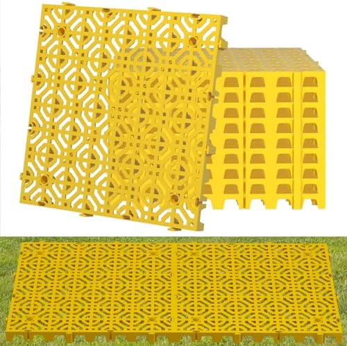 10 Pcs 15.7" x 15.7" Heavy Duty Ground Protection Mats, Interlocking Non-Slip by Nalwort