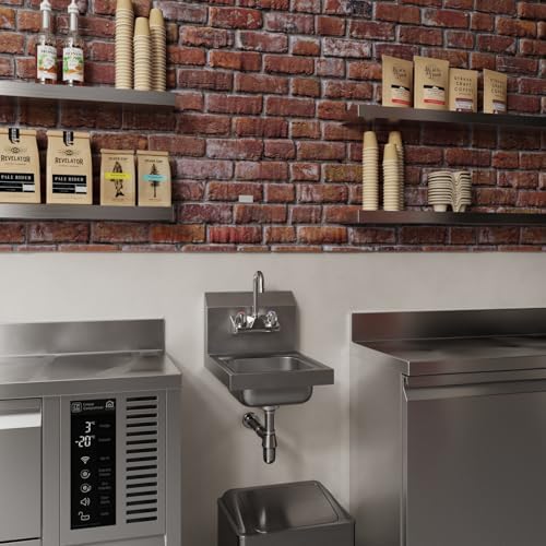 12" x 16" Stainless Steel Hand Sink | Commercial Wall Mount Hand Basin - Image 6