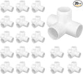 20 Pack 4 Way PVC Fittings 1/2 Inch, Furniture Grade Pipe Elbow Connector by TianTianUp
