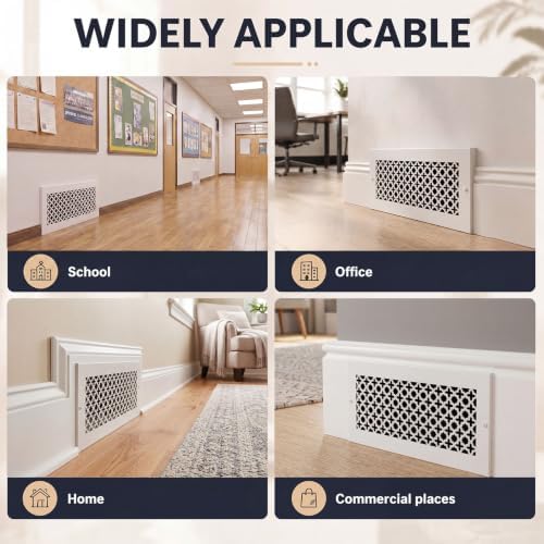Lewtemi 2 Pcs 12 x 6" Baseboard Register Grill Air Return Vent Cover Corner - Image 6