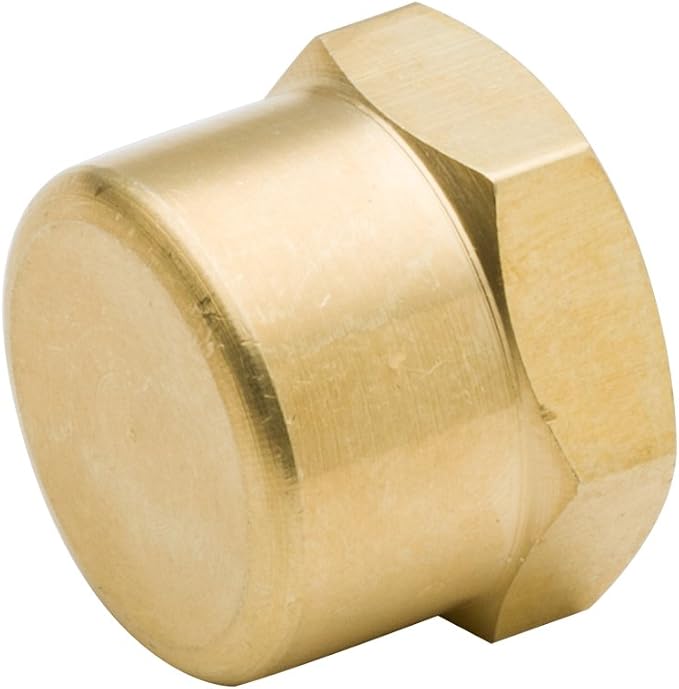 Vis Brass Pipe Fitting, Hex Head Cap, 1/8" NPT Female - Image 3