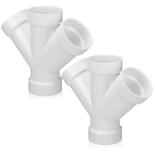 Pushglossy 2 Pcs 2 Inch Schedule 40 PVC Dwv Double Wye Fitting | Schedule 40 by Pushglossy