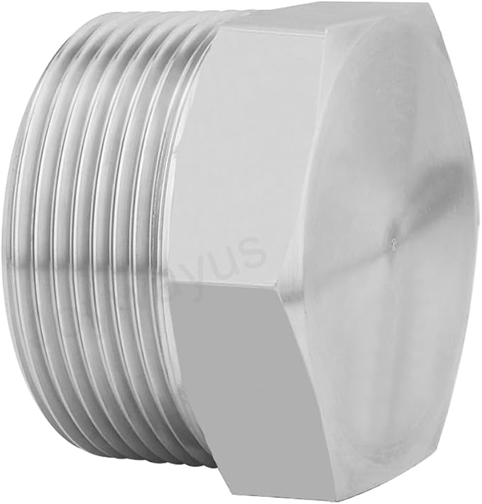 Joywayus Soild Stainless Steel Outer Head Hex Thread Socket Pipe Plug Fitting - Image 5