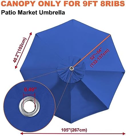 EliteShade USA 9FT Patio Umbrella Replacement Covers 8 Ribs Market Umbrella - Image 3