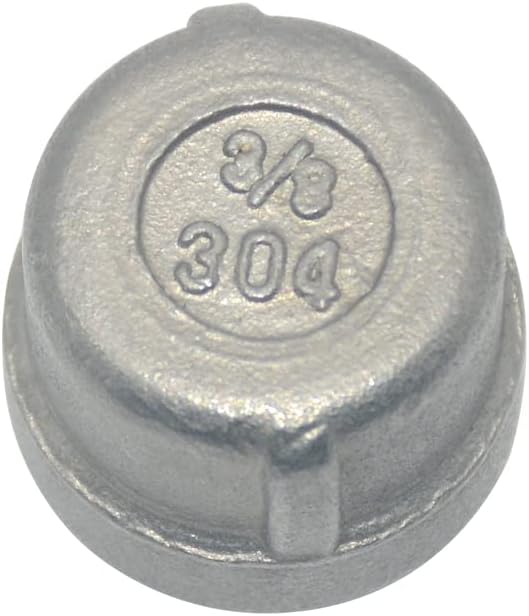 3/8" Cap, NPT Female Threaded Cast Pipe Fitting, Stainless Steel 304 by Megairon