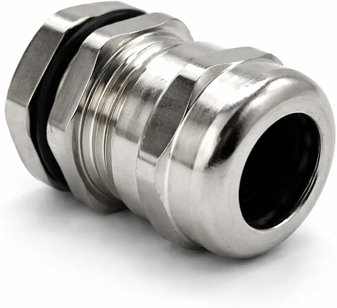 1/2" NPT Brass Cable Gland, Metal Cord Grip Strain Relief - Image 2