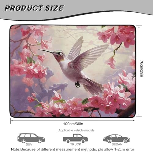 Hummingbird Cherry Print Work Trunk Mat Heavy Duty Foldable Cargo Liner - Image 7