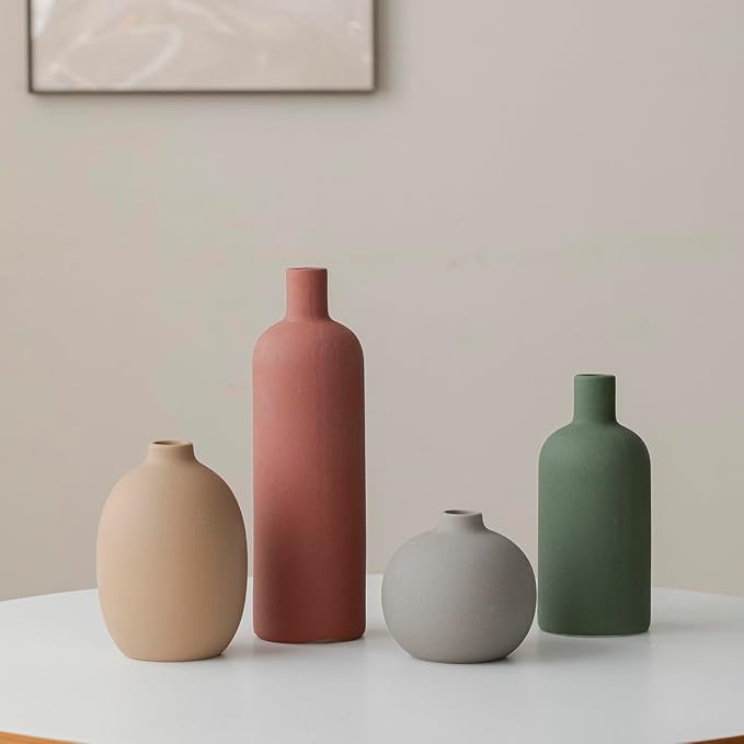 Modern Ceramic Vase Set, Neutral Colors, Decorative Vases - Image 8