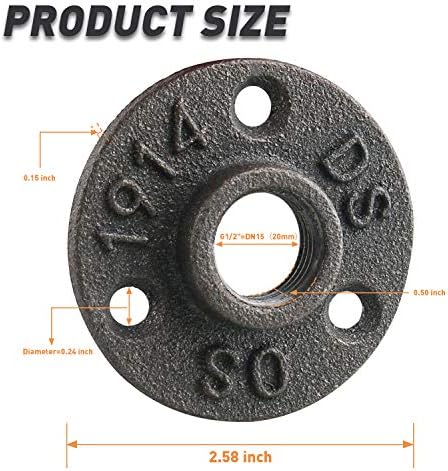 1/2" Floor Flange, 40 Pack MalleableIron Threaded Pipe Flange - Image 2