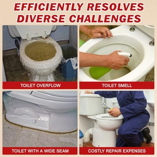 VILLCASE Leakproof Toilet Seal Ring Universal Flanges Adjustable Repair Kit - Image 7