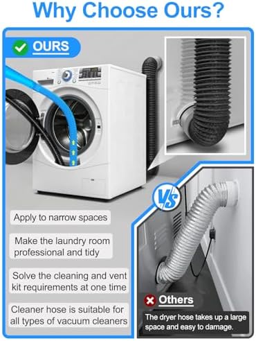 4" 8feet Dryer Vent Hose and Cleaning Kit, Dryer Vent Cleaner Kit, Dryer Vacuum - Image 3