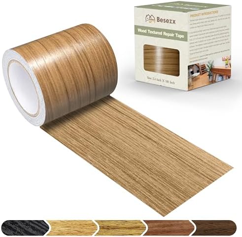 Besezx Wood Grain Tape, 2.4" X15', Self Adhesive Wood Grain Repair Patch by Besezx
