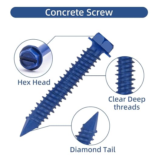 160Pcs 1-1/4" to 2-3/4" Concrete Screws - Image 3