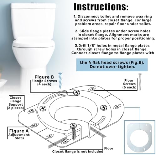 Gisafai Toilet Flange Support Plate Closet Flange Floor Repair Ring Bracket - Image 2