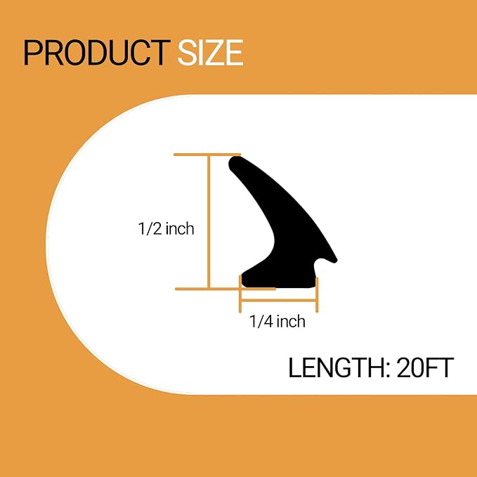 RV Window Seal, W: 1/4" x H: 1/2" Rubber Windshield Gasket, RV Window Weather - Image 2