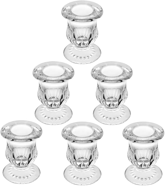 Glass Taper Candle Holder Set of 6 by BTGLLAS