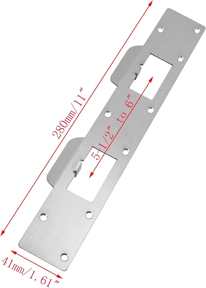 2pcs Door Strike Plate Stainless Steel Double Hole Door Handle Lock Backplate - Image 2