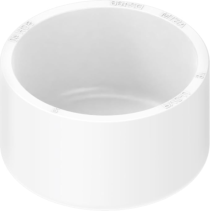 3 Inch PVC Cap, Fits Standard SCH40 3" PVC Pipe Fittings, Garden & Furniture by Unknown
