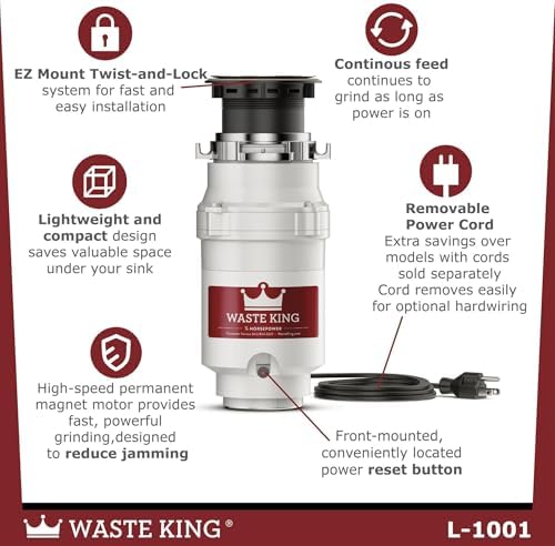 Waste King Garbage Disposal for Kitchen Sink - Image 3