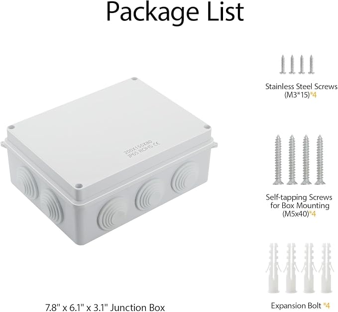 ABS Plastic Dustproof Waterproof IP65 Junction Box Universal Electrical Project - Image 9
