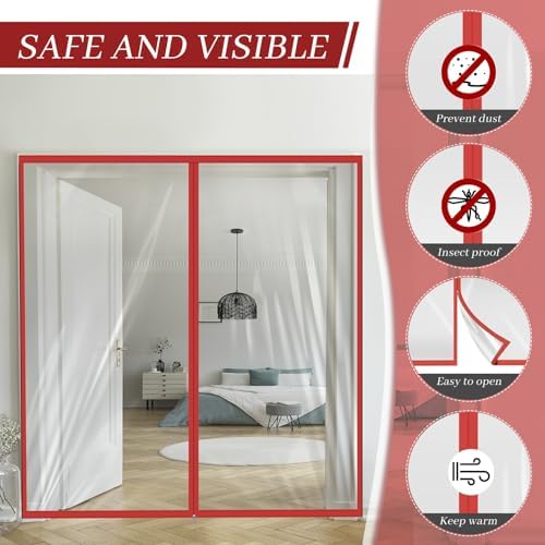 Amylove 72 x 80 Inch Dust Barrier Door, Double Sided Zipper, 6 x 6.7 ft - Image 4