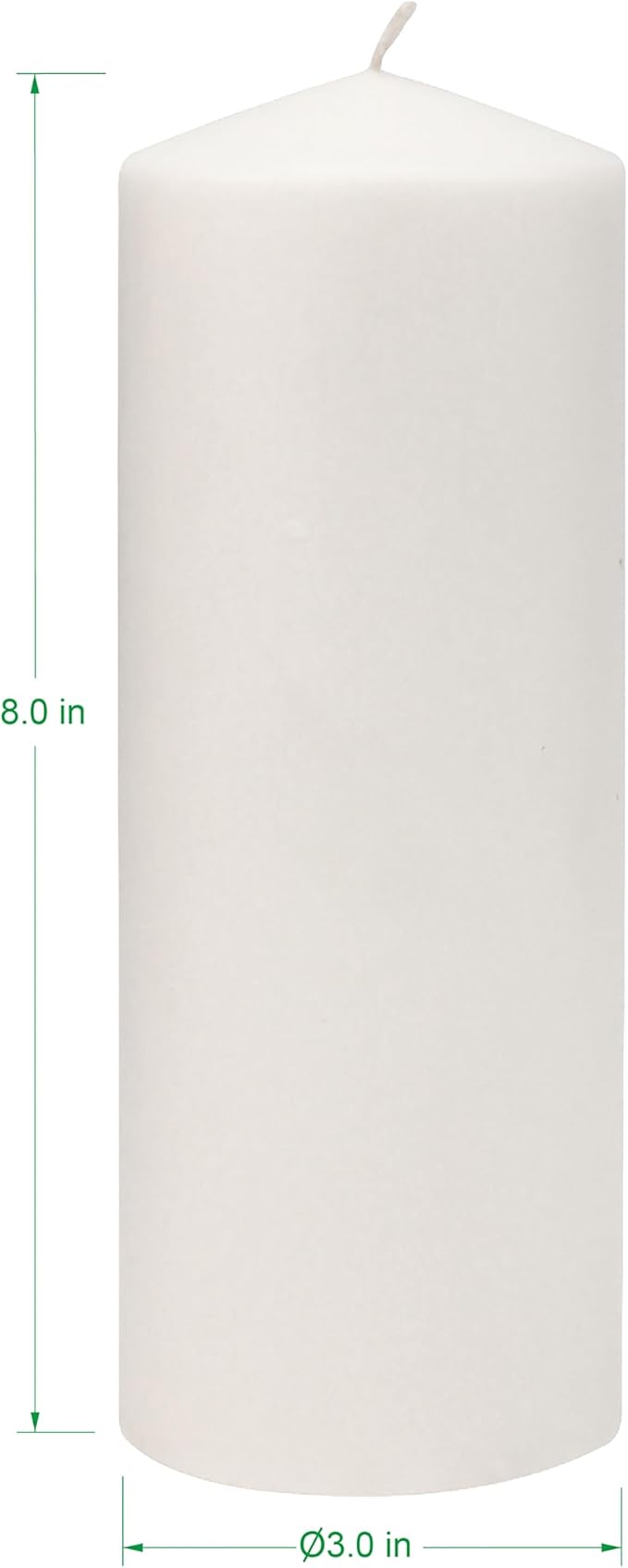 Stonebriar 3 Pack Tall 3 x 8 Inch 80 Hour Long Burning Unscented White Wax - Image 2