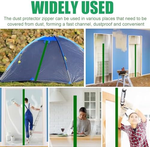 Tigeen 2 Roll Heavy Duty Zipper Door Dust Barriers 7 ft x 14 Inch - Image 6