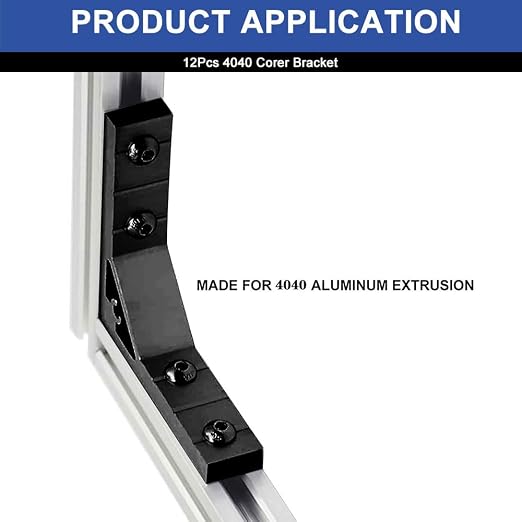 12pcs 4040 Angle Bracket Corner Hardware Extruded Aluminum Black | 4040 - Image 5
