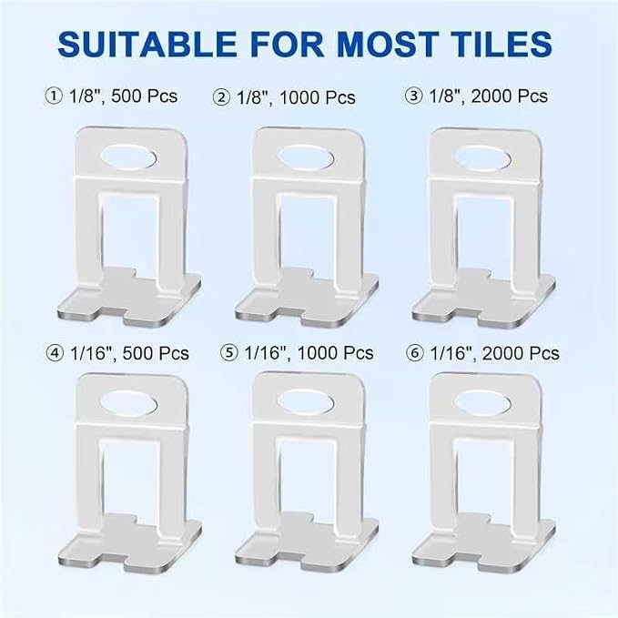DGSL Tile Spacers 4650 Pcs Tile Clips, Tile Leveling System Clips 1/32 Inch | - Image 6