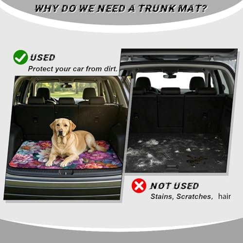 ELEQIN Car Cargo Liner, All Weather Heavy Duty Trunk Liner, Dahlia Flower - Image 4