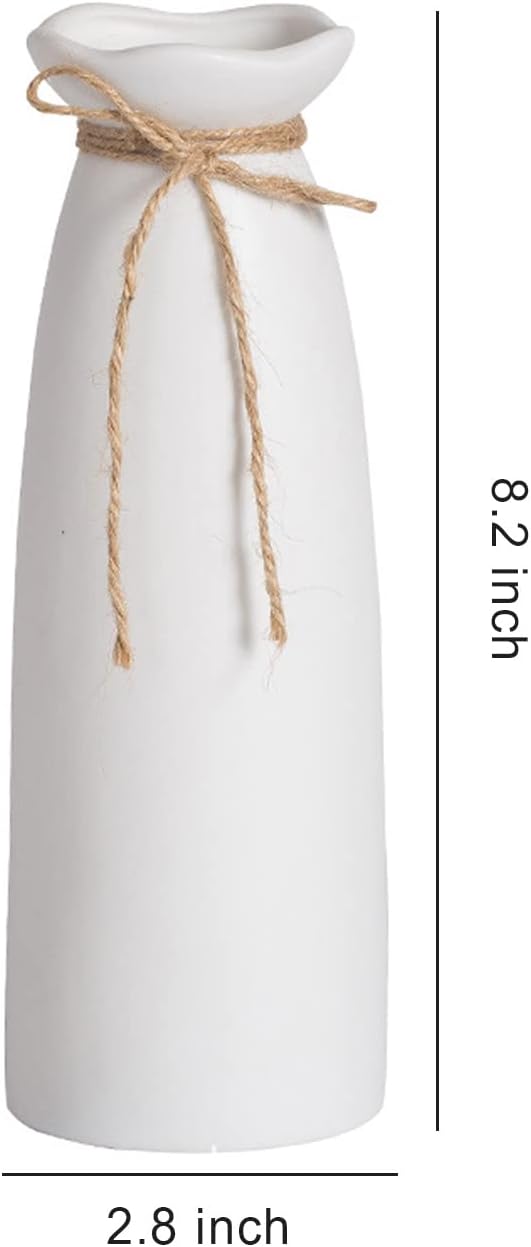 White Ceramic Vase-Flower Vase Dried Flower Vase - Image 3