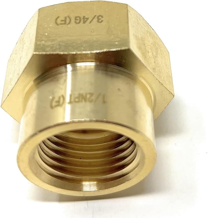 Cascada 3/4" G Thread Female to 1/2" NPT Thread Female Pipe Fitting Adapter - Image 2