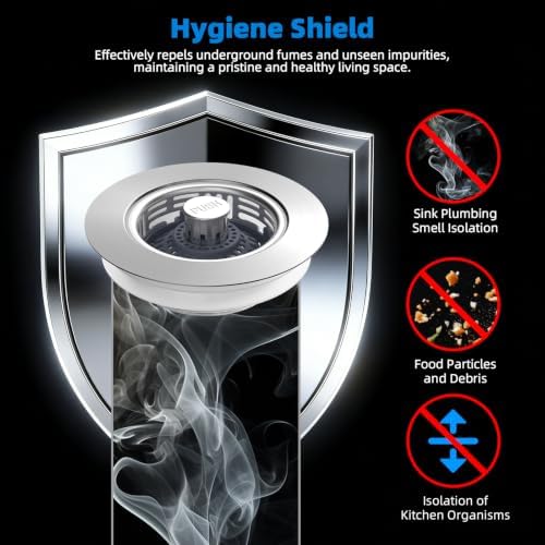 Hibbent 2 Pack Metal Kitchen Sink Drain Strainer and Stopper, Transparent - Image 6