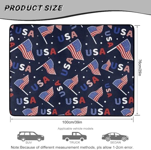 ELEQIN USA Flag Star Pattern Car Trunk Mat Cargo Liner - Image 7