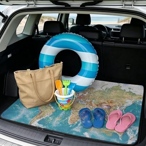 World Map Cargo Liner for SUV Sedan 29"x39" - Image 2