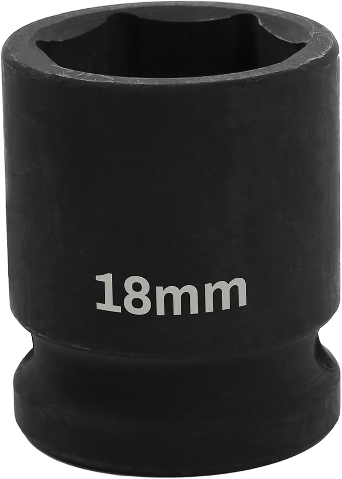 1/2" Drive 18mm Deep Impact Socket, 6 Point Chrome Molybdenum Steel Heavy Duty by YTkavq