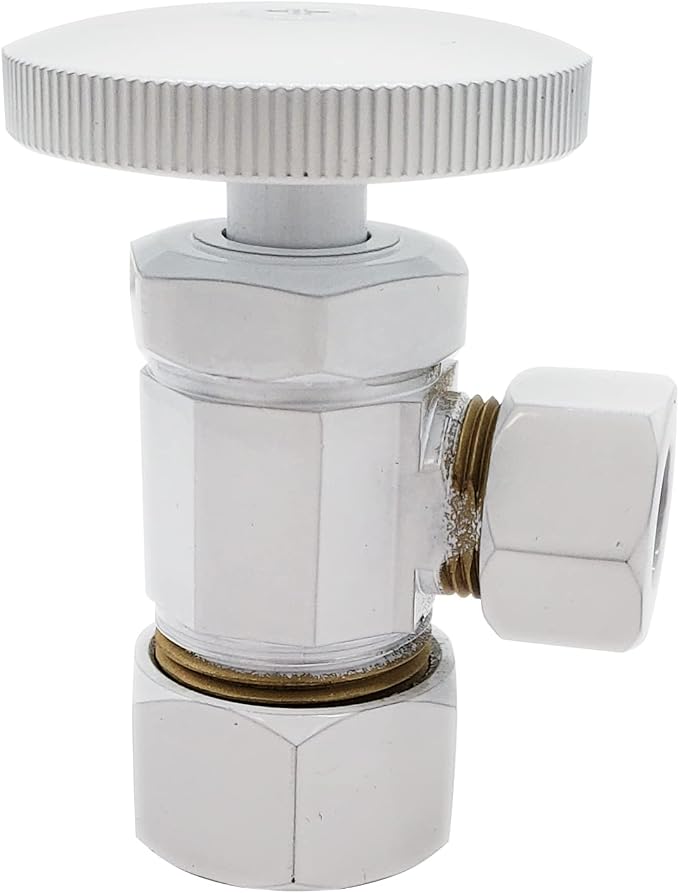 Westbrass A105-50 Round Handle Angle Stop Shut Off Valve, 1/2" Copper Pipe Inlet by Westbrass