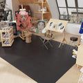 7'×9' Black Floor Mat for Art Studio, PVC Floor Protector by BelleCosy