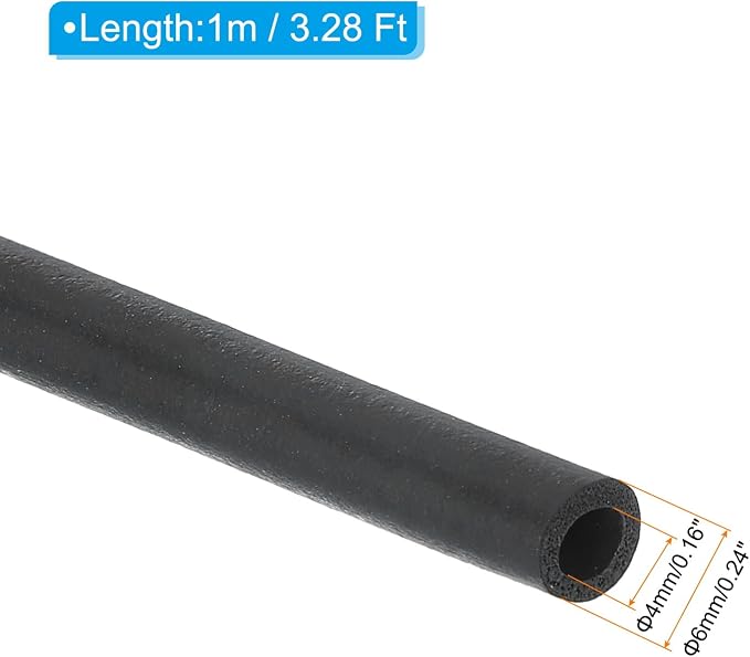 PATIKIL 4mm ID x 6mm OD x 1m Long Pipe Insulation Foam Tube, Pipe Cover Wrap - Image 2