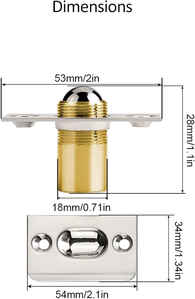 Closet Ball Door Catches for Internal Door Hardware Jiayi 4 Pack Adjustable - Image 8