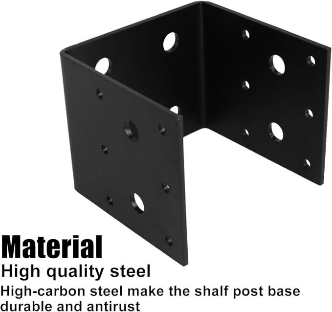 4 PCS 4x4 Post Base Bracket, 11 Gauge Heavy Duty Half Post Base Joist Hanger - Image 4