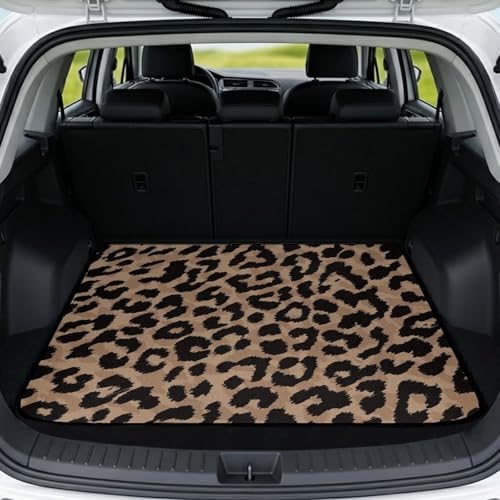 Brown Leopard Universal Car Trunk Mat by Darisoco