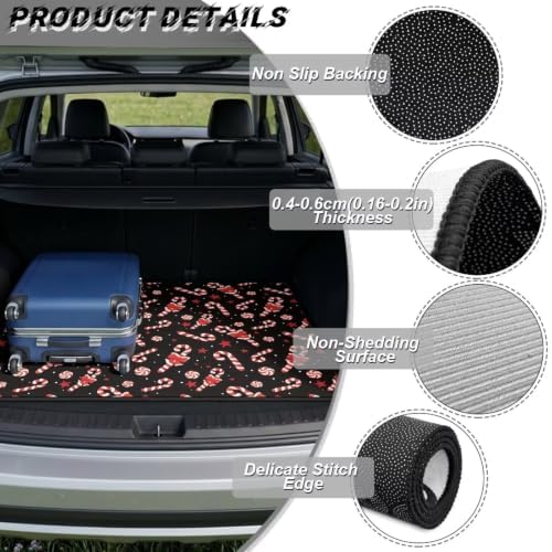 Black Candy Cane Universal Car Trunk Mat All Weather Trunk Protection Cargo - Image 6